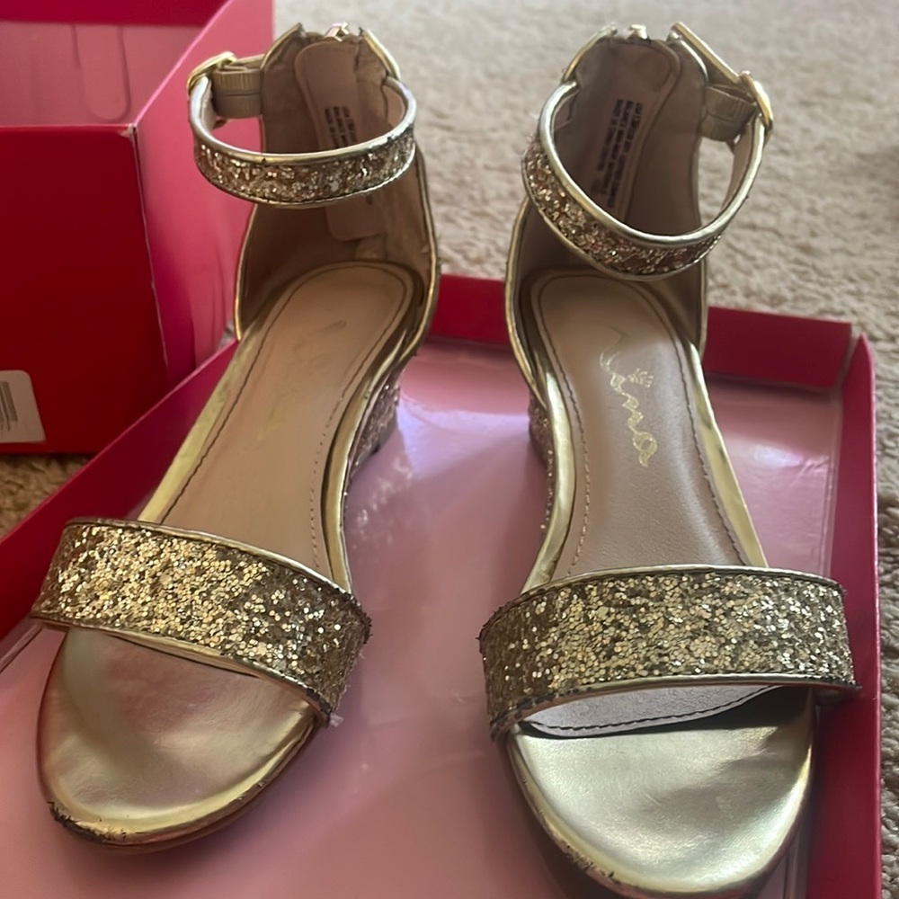 Gold Kristina Glitter heel